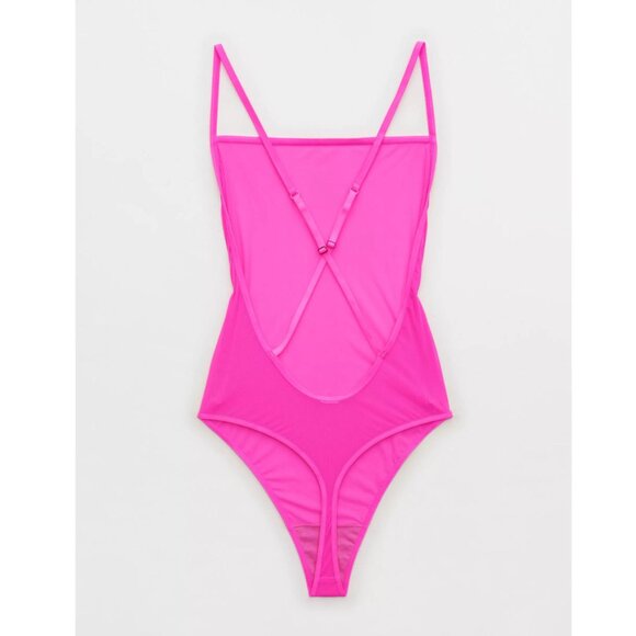 Aerie Smoothez Mesh Bodysuit Pink Infusion - Picture 5 of 7